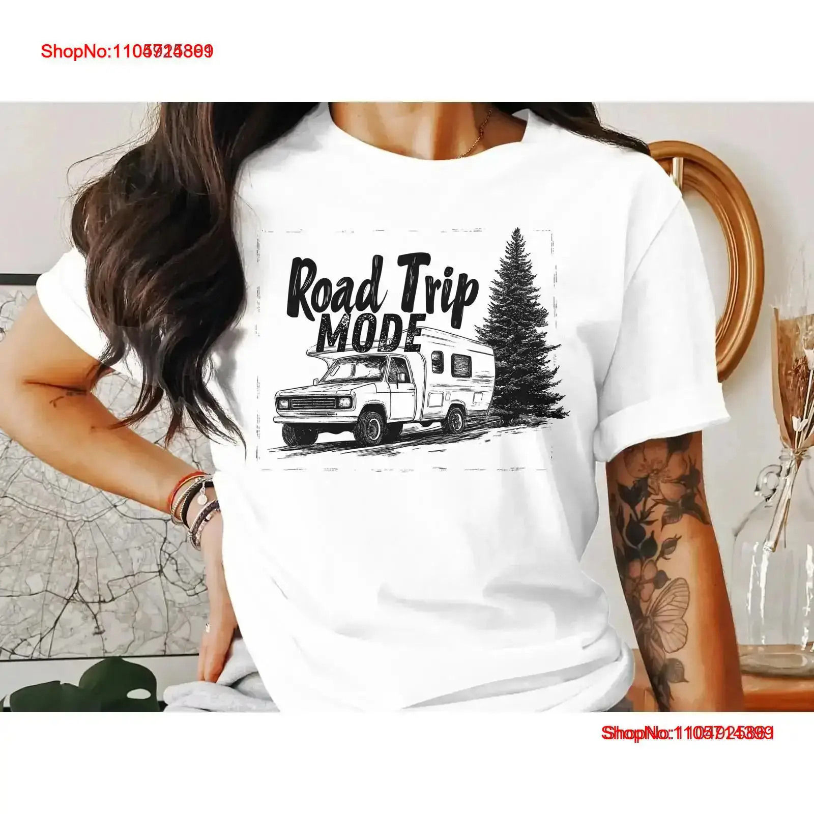 Outdoor Adventure Rv - 로드 트립 모드 티셔츠 캠핑 RV
