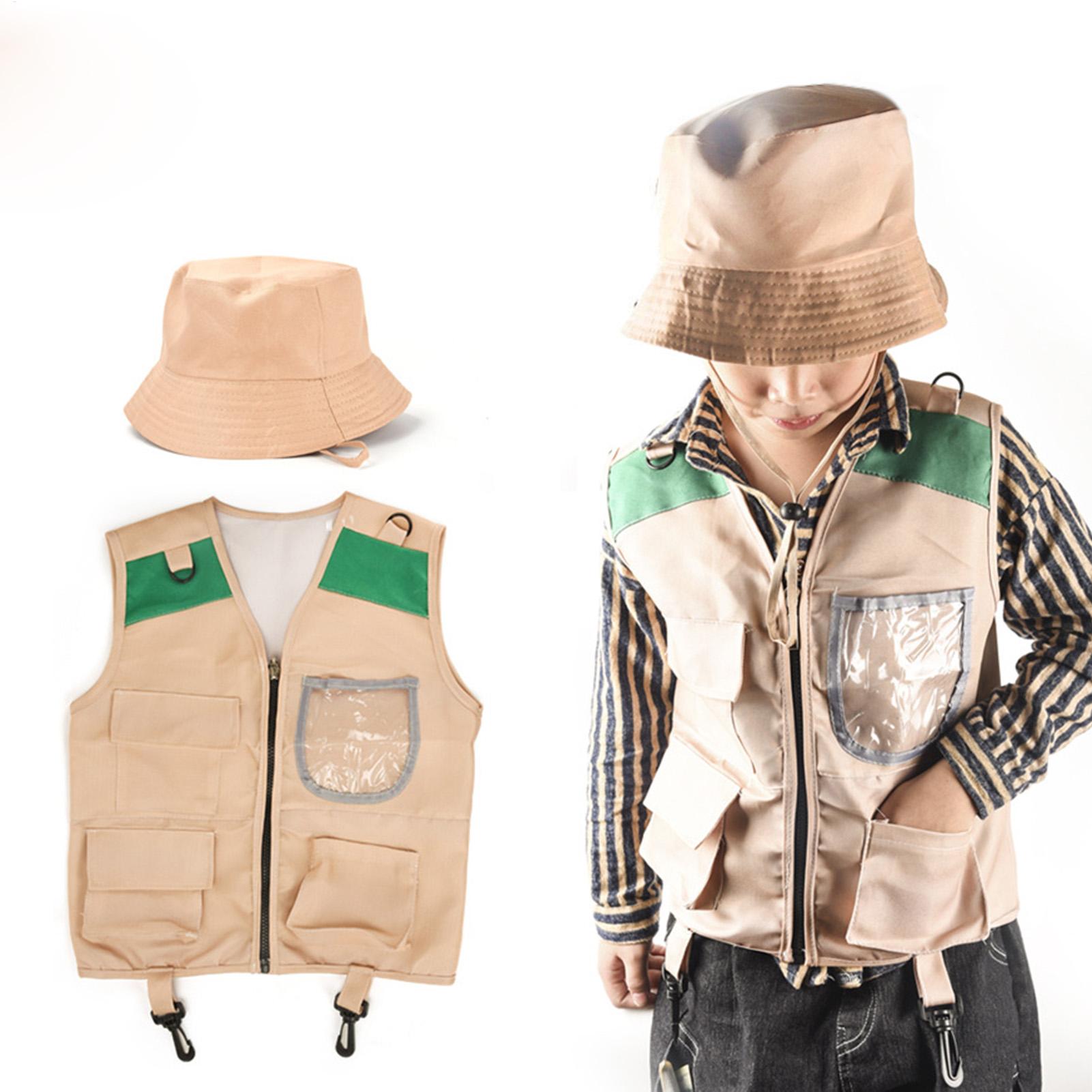 Outdoor Adventure Outfit - 어린이 탐험가 모자 및 조끼 의상