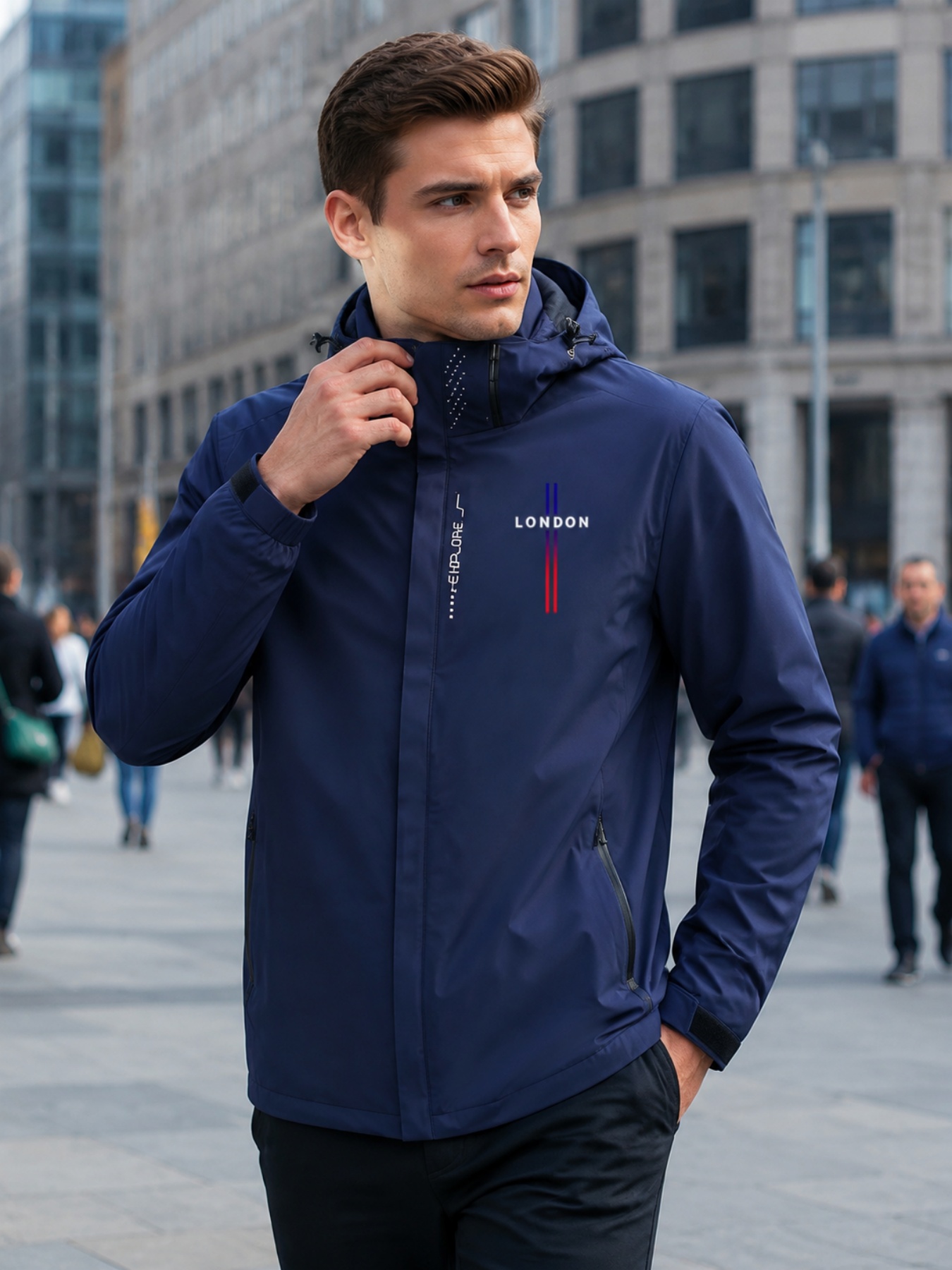 Outdoor Adventure Outfit - 봄철 아웃도어 지퍼 재킷 - 런던