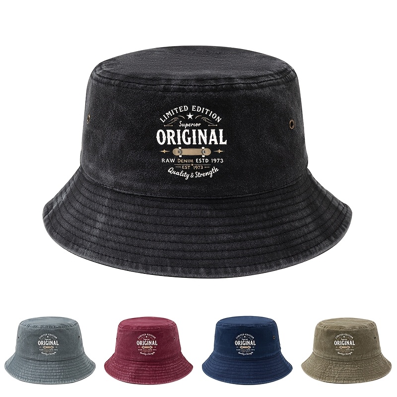 Outdoor Adventure Brand - 트렌디한 유니섹스 버킷햇, 프린트된 글자, 특수