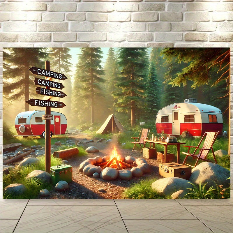 Outdoor Adventure Rv - 캠핑 RV 트레일러 태피스트리 야외 모험