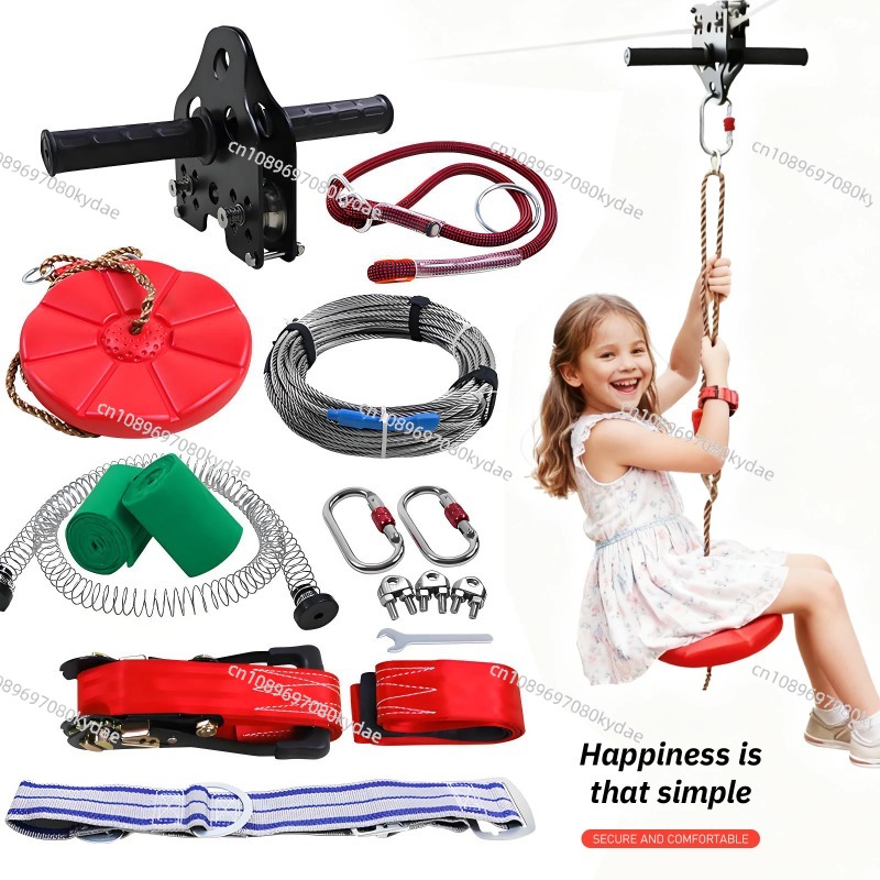 Outdoor Adventure Activities For Kids - 어린이용 지퍼라인 키트, 스틸 와이어 로프