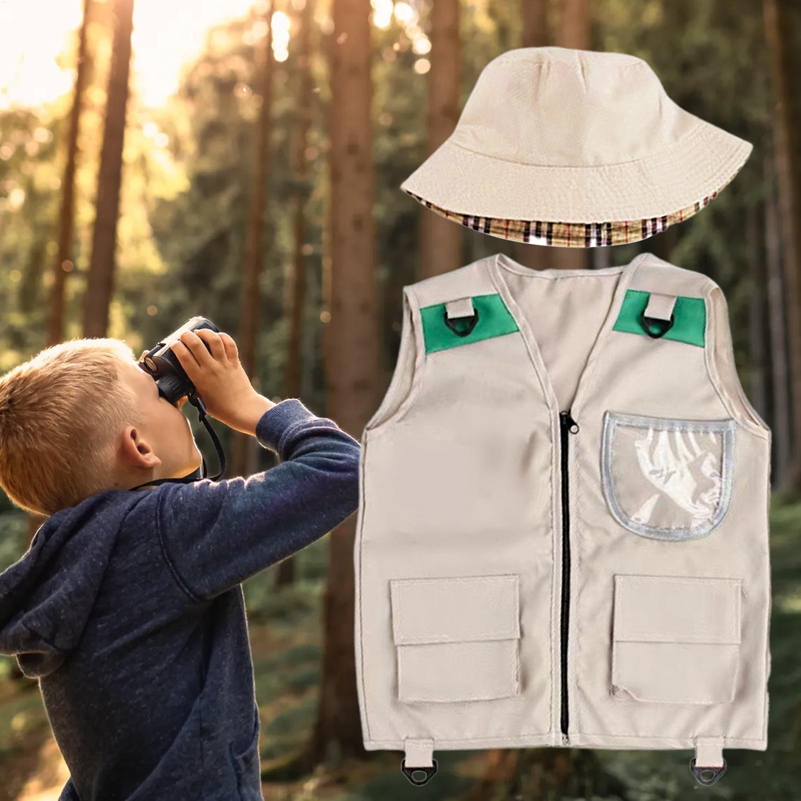 어린이 탐험가 조끼와 모자 코스튬 사파리 카고 조끼 남 - Outdoor Adventure Activities For Kids 리뷰 및 가격