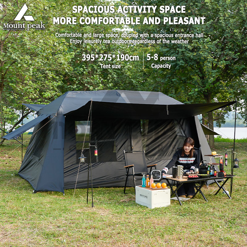 마운트 피크 자동 대형 캠핑 텐트 3-8인용 빠른 설치 - Outdoor Adventure Kit 리뷰 및 가격