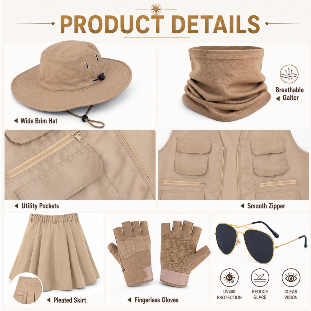 야외 탐험가 의류 모자 액세서리 하이킹 낚시 모험 의상 - Outdoor Adventure Outfit 리뷰 및 가격
